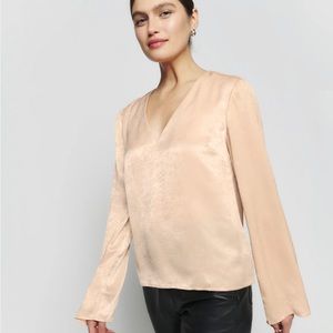 (NWT!) Reformation Ian Champagne Blouse
